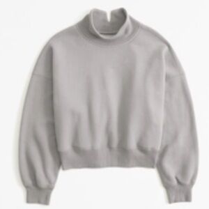 Abercrombie & Fitch Essential Sunday Mock Crew Women's Sweater in Taupe Grey